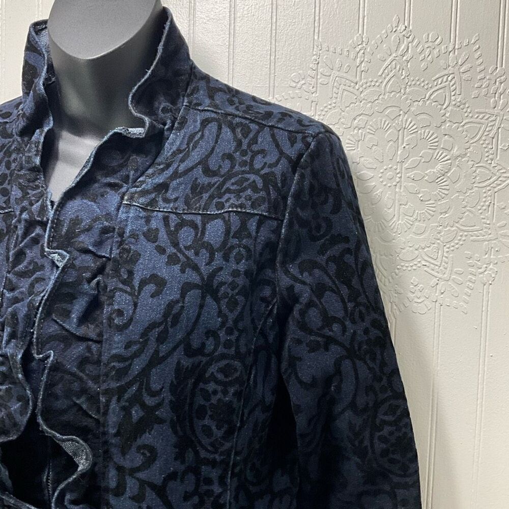 TANTRUMS Velvet Embossed Denim Jacket - Picture 2 of 4